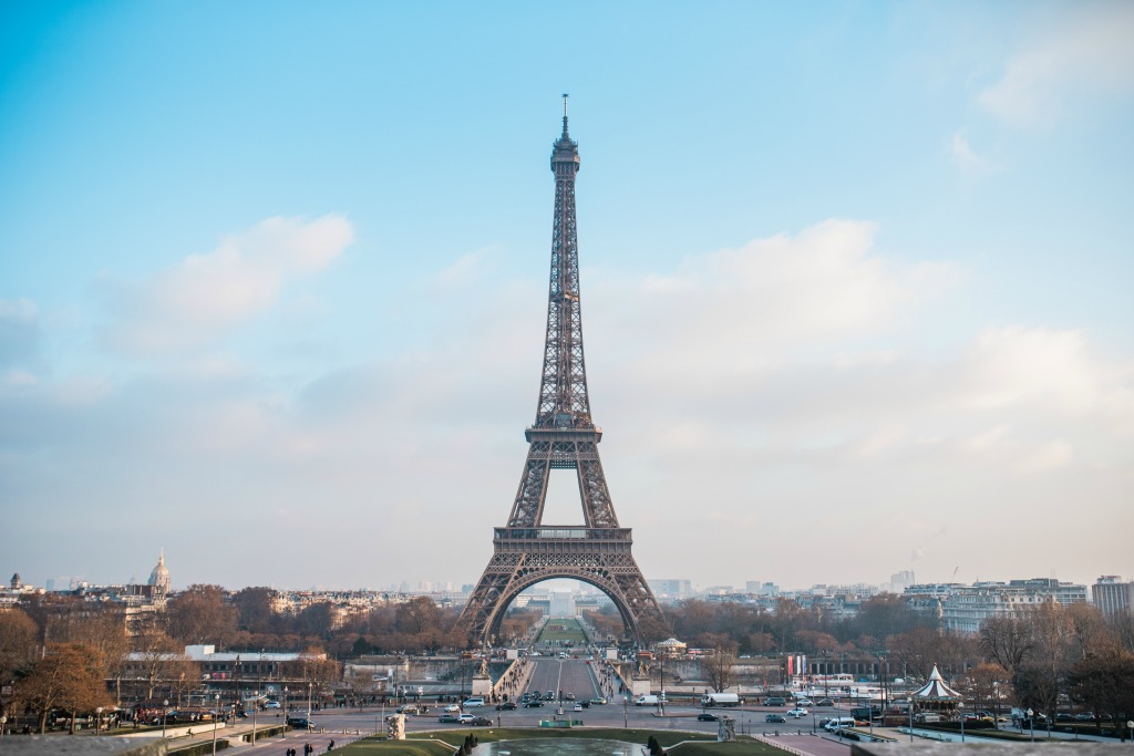 Eiffel Tower on Saint Patrick's Day in Paris