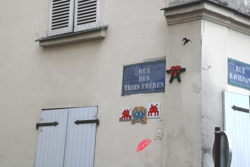 Flash Invader artwork in Montmartre, Paris