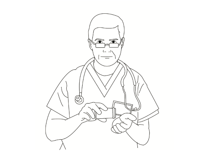 Drawing of pharmacist in book 'An Insider's Guide to Provence' 