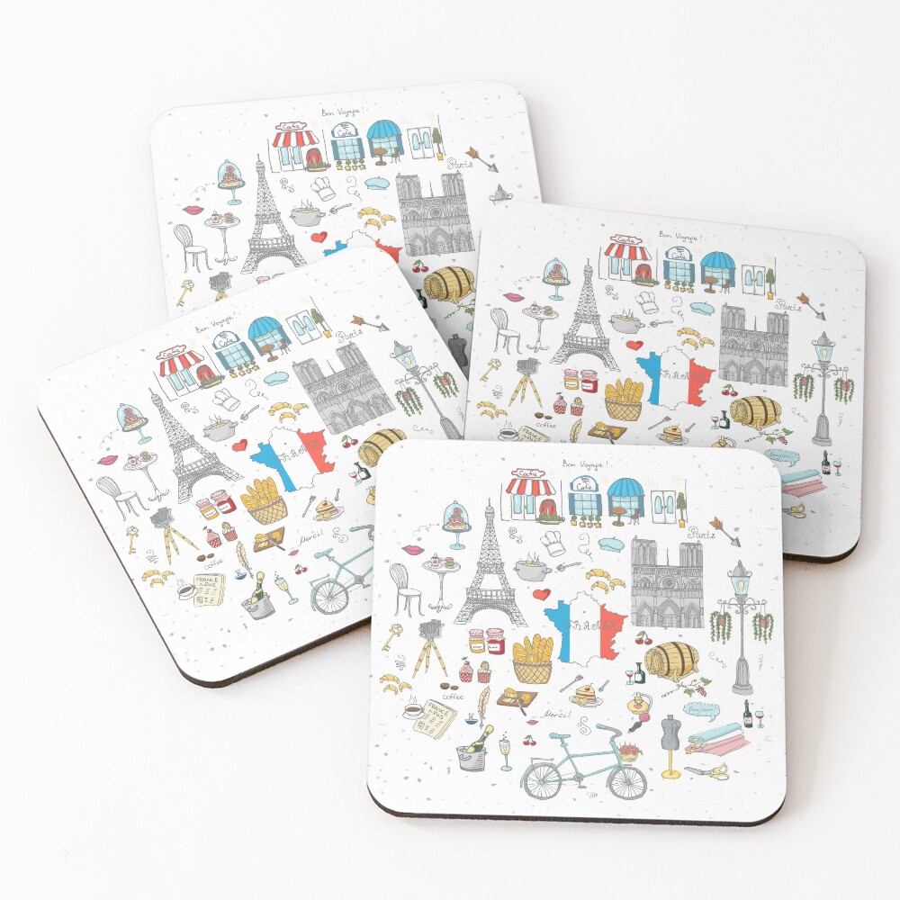 Paris drink coasters