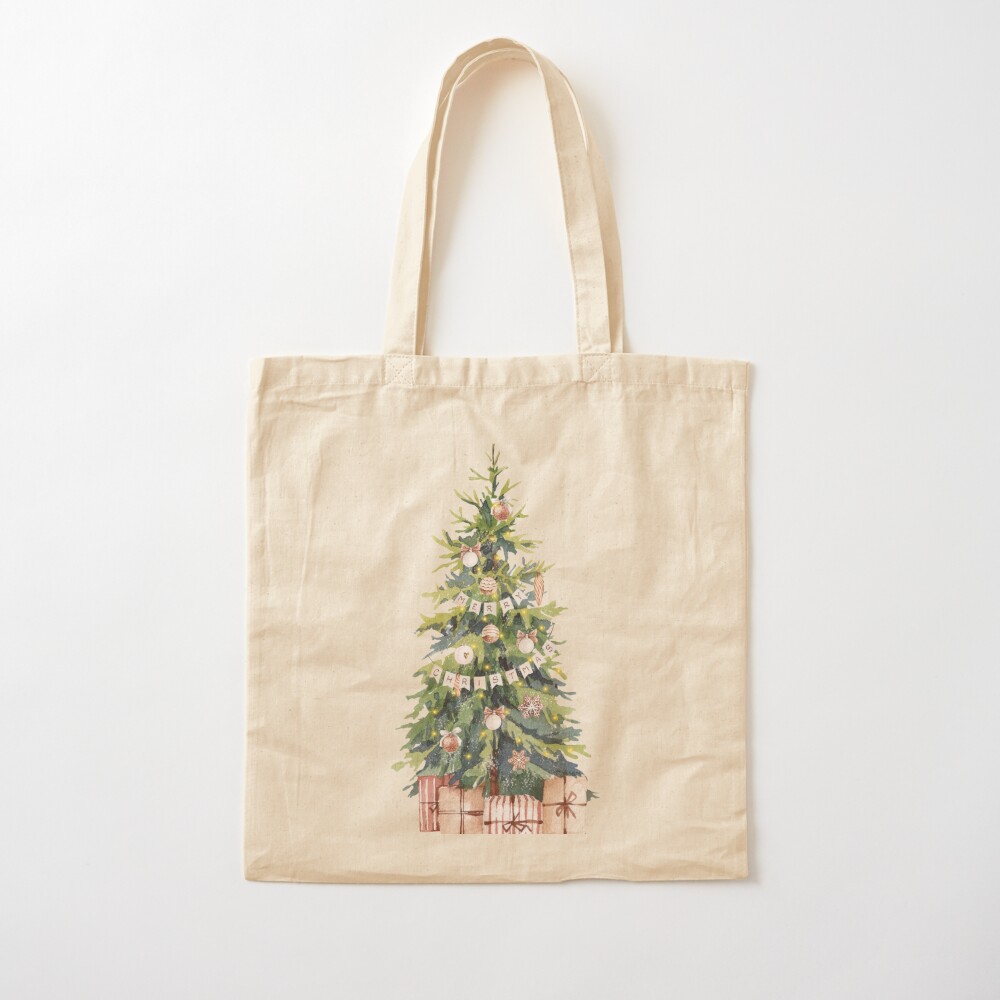 Christmas tree tote bag