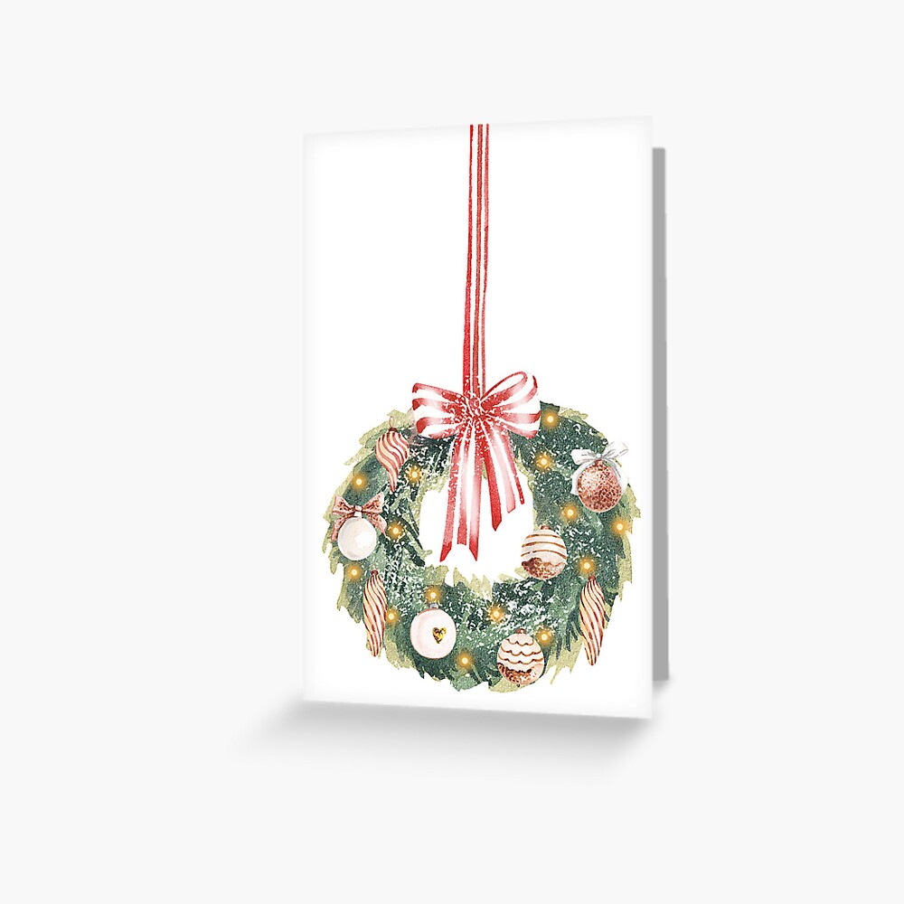 Christmas wreath greeting card